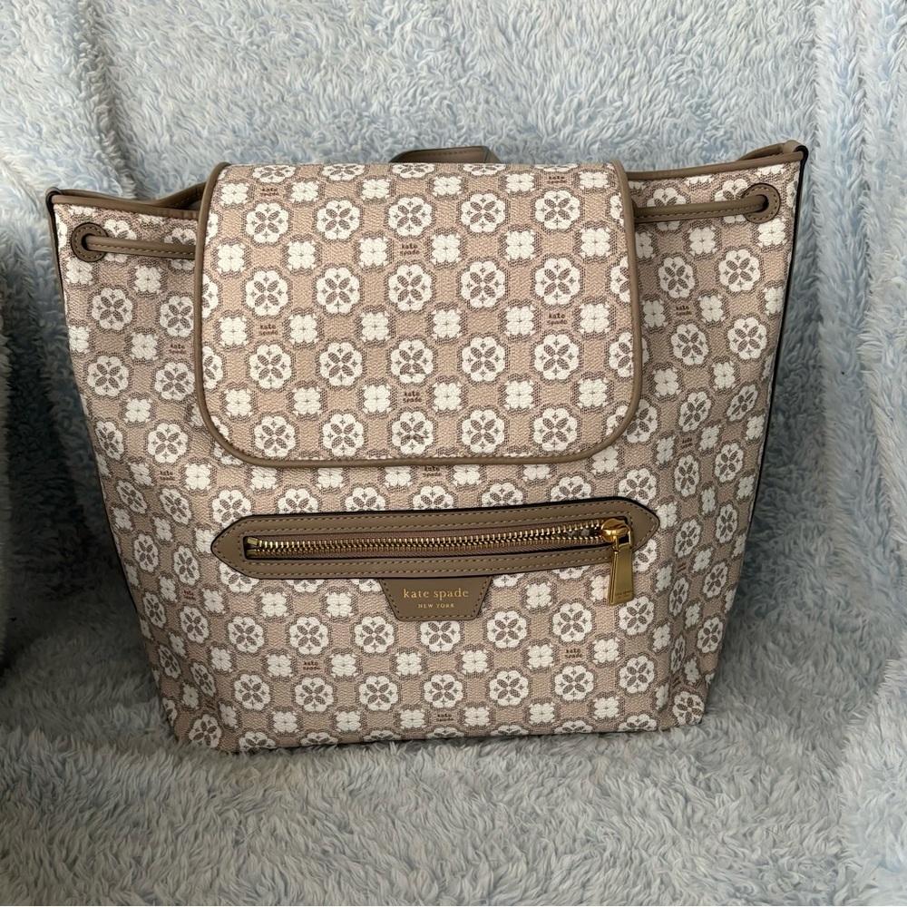 Kate Spade Flower Monogram Mia Flap Backpack